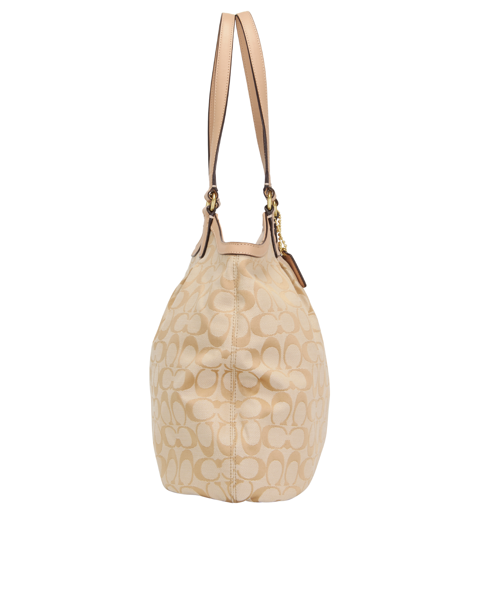 Devin Tote, &pound;250, Handbags, Beige, Canvas, Side view